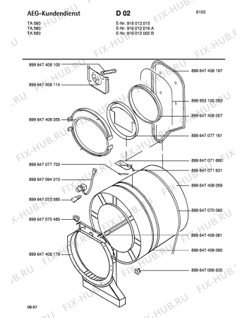 Взрыв-схема стиральной машины Blomberg TA 560-W 2 352 042 - Схема узла Drum