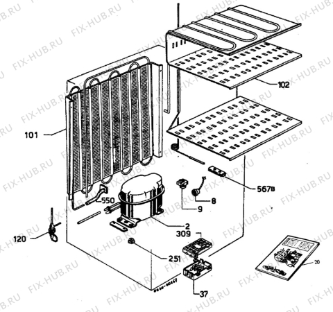 Взрыв-схема холодильника Electrolux TW433 - Схема узла C10 Cold, users manual