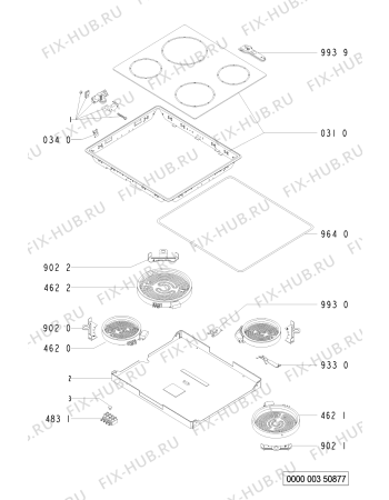 Схема №1 HOB 425 B 046 099 80 с изображением Затычка для электропечи Whirlpool 481944239207