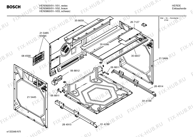 Схема №4 HEN5860 с изображением Инструкция по эксплуатации для плиты (духовки) Bosch 00528219