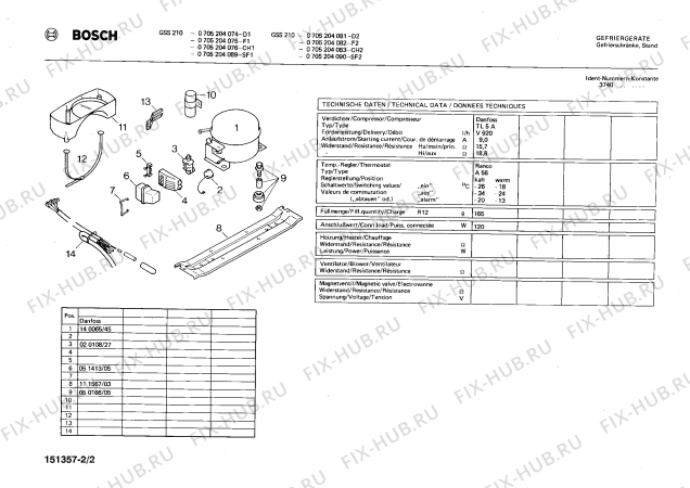 Взрыв-схема холодильника Bosch 0705204083 GSS210 - Схема узла 02
