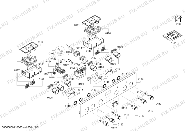 Схема №3 HE230422 с изображением Панель управления для духового шкафа Siemens 00445054
