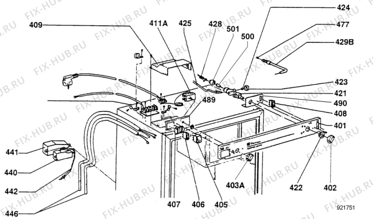 Взрыв-схема холодильника Electrolux Loisirs RM4211 - Схема узла Functional parts