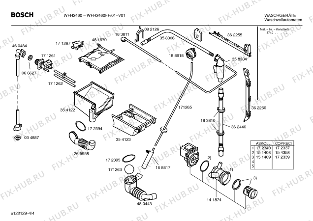 Схема №3 WFH2460FF Bosch WFH2460 с изображением Панель управления для стиральной машины Bosch 00367080