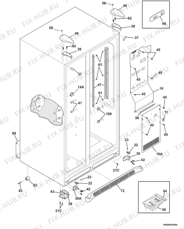 Взрыв-схема холодильника Electrolux ERL6296W10 - Схема узла Housing 001