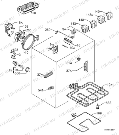 Взрыв-схема плиты (духовки) Privileg 443966_30156 - Схема узла Electrical equipment 268