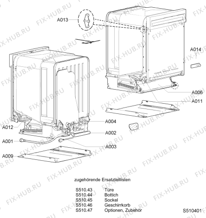 Схема №3 GS 4040/1 BL с изображением Вложение для посудомоечной машины Whirlpool 481290508423