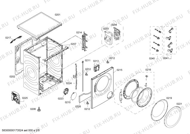 Схема №2 WLM204C00W BOSCH Avantixx 6.2kg с изображением Модуль управления для стиралки Bosch 00746044