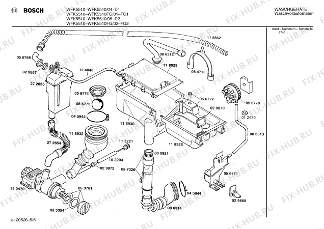 Взрыв-схема стиральной машины Bosch WFK5510FG WFK5510 - Схема узла 05