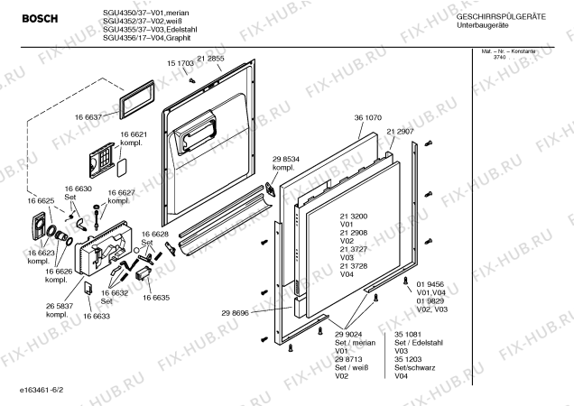 Взрыв-схема посудомоечной машины Bosch SGU4356 - Схема узла 02