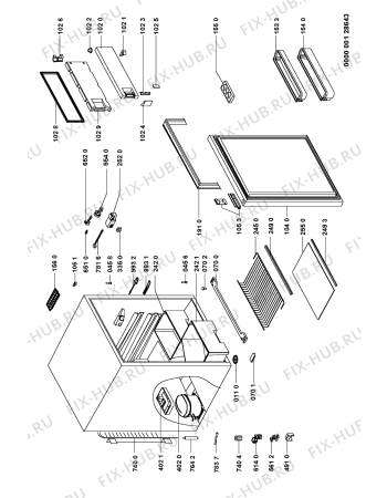 Схема №1 FR 166 SE с изображением Держатель для холодильника Whirlpool 481241879953