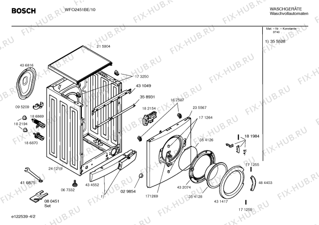 Схема №2 WFO2451BE Maxx WFO 2451 с изображением Панель управления для стиральной машины Bosch 00435091