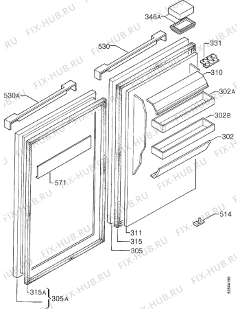 Взрыв-схема холодильника Zanussi ZFT45/30 - Схема узла Door 003