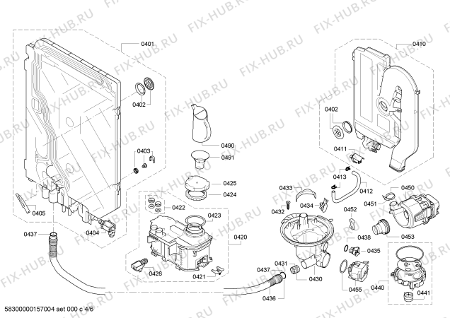 Взрыв-схема посудомоечной машины Siemens SN26M884FF - Схема узла 04