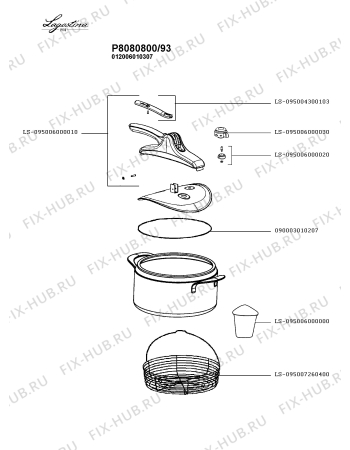 Схема №1 P8003400/93 с изображением Кастрюля для духовки Seb LS-095004300103