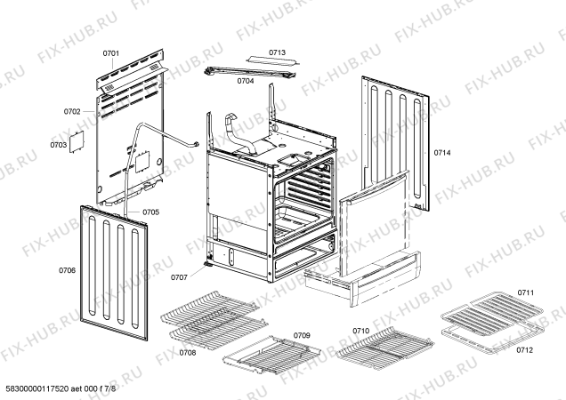 Схема №5 HES7052C с изображением Панель для духового шкафа Bosch 00144464