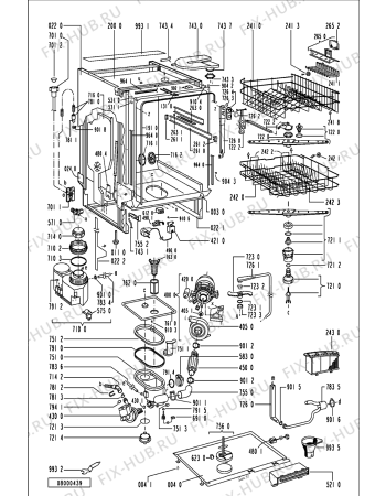 Схема №2 ADG 944/1 IX с изображением Панель для электропосудомоечной машины Whirlpool 481245379879