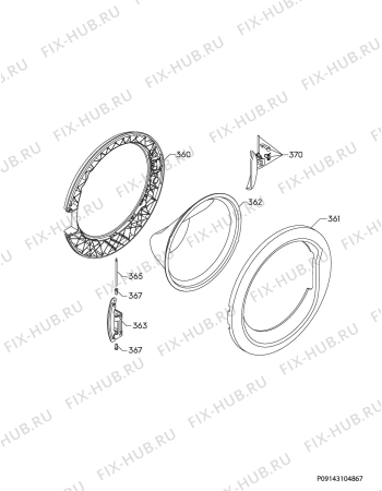 Взрыв-схема стиральной машины Electrolux EWF127500C - Схема узла Door 003