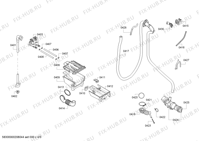 Взрыв-схема стиральной машины Bosch WAK2426SKE - Схема узла 04