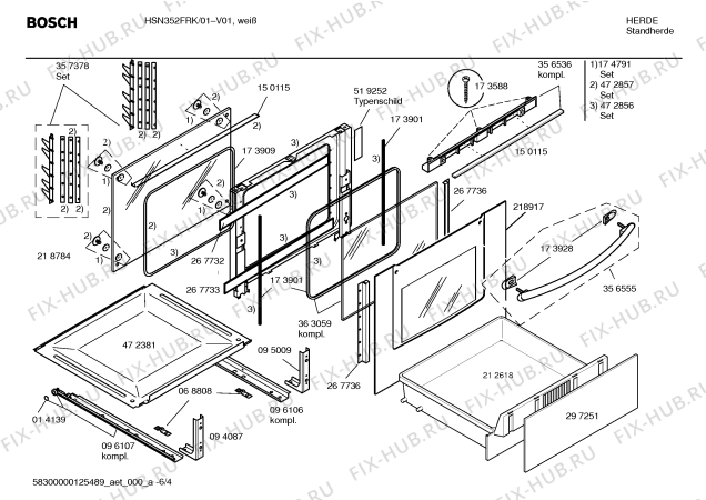 Схема №3 HSN352FRK Bosch с изображением Инструкция по эксплуатации для духового шкафа Bosch 00594541