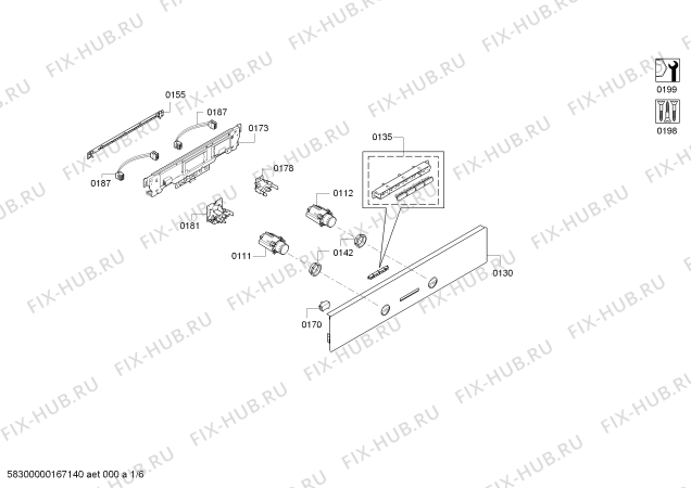 Схема №2 HB65GR240F с изображением Панель управления для плиты (духовки) Siemens 00742147