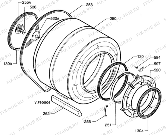 Взрыв-схема комплектующей Unknown TD604EC - Схема узла W40 Drum E