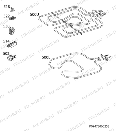 Взрыв-схема плиты (духовки) Zoppas PCG660NW - Схема узла Functional parts