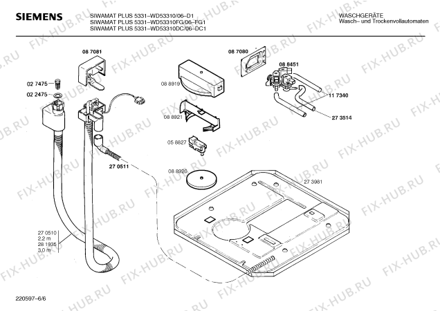 Взрыв-схема стиральной машины Siemens WD53310DC SIWAMAT PLUS 5331 - Схема узла 06