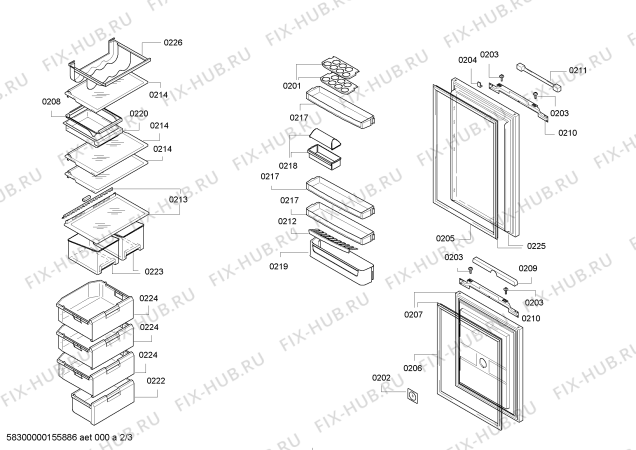 Схема №1 KIN32A55GB с изображением Плата для холодильника Bosch 00705073