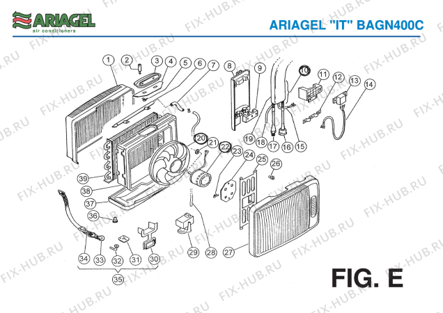 Взрыв-схема кондиционера Ariagel BAGN 400C - Схема узла 5