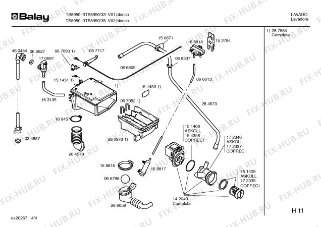 Схема №1 3TS8950 с изображением Панель для стиралки Bosch 00297341