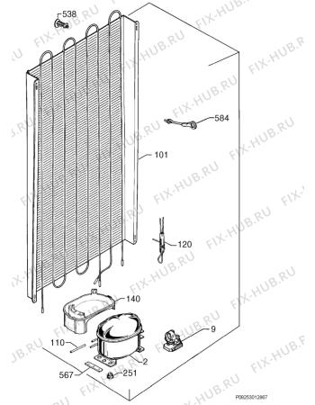 Взрыв-схема холодильника Lloyds 350.087/50227 - Схема узла Cooling system 017
