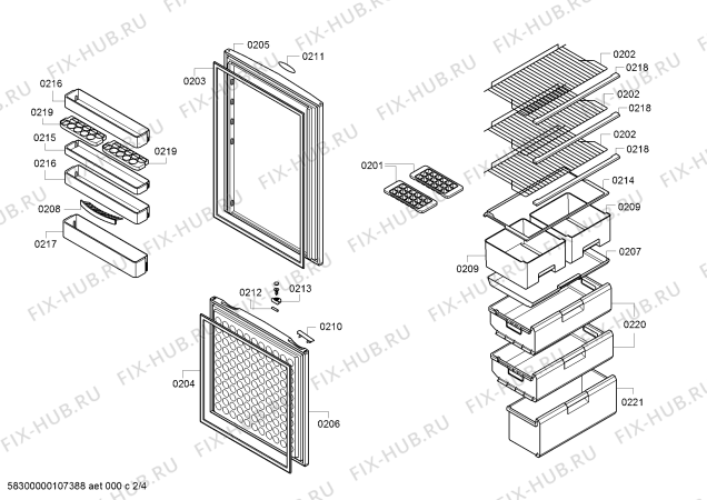 Схема №2 4KF3840A с изображением Декоративная планка для холодильника Bosch 00442268
