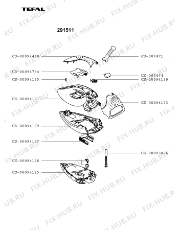Взрыв-схема утюга (парогенератора) Tefal 291511 - Схема узла 291511NL.__2