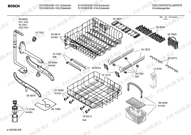 Взрыв-схема посудомоечной машины Bosch SHV0903 Logixx - Схема узла 06