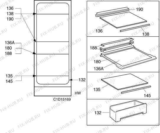 Взрыв-схема холодильника Electrolux ER8308C - Схема узла C10 Interior