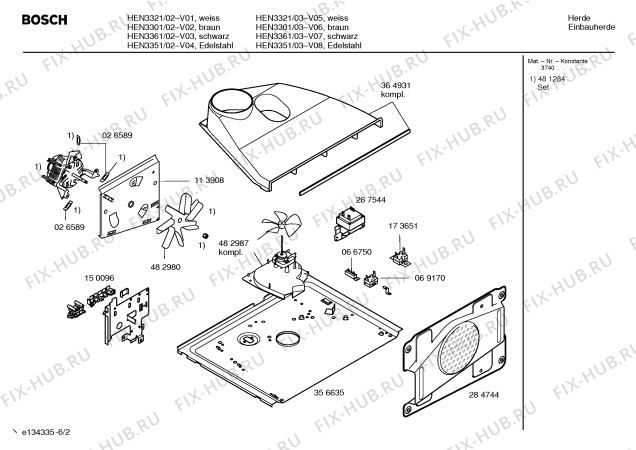 Схема №2 HB28044EU с изображением Линза для плиты (духовки) Bosch 00176141