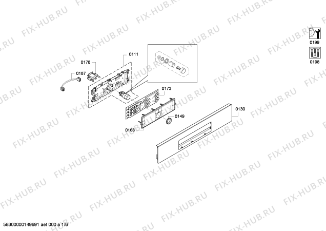 Схема №3 HBA76R650E с изображением Панель управления для плиты (духовки) Bosch 00706535