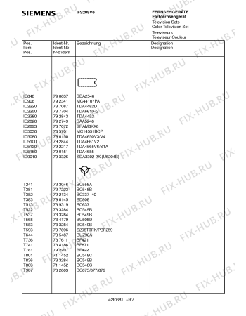 Взрыв-схема телевизора Siemens FS208V6 - Схема узла 08