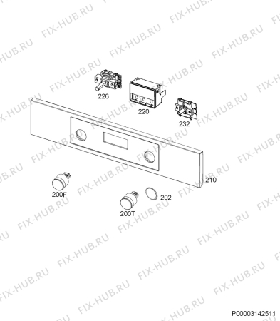 Взрыв-схема плиты (духовки) Faure FOP37982XU - Схема узла Command panel 037