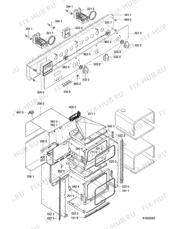 Схема №1 AKP 950 GR с изображением Панель для плиты (духовки) Whirlpool 481246448148