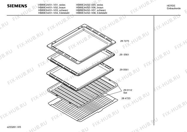 Схема №1 HB89E64 с изображением Панель управления для плиты (духовки) Siemens 00357889