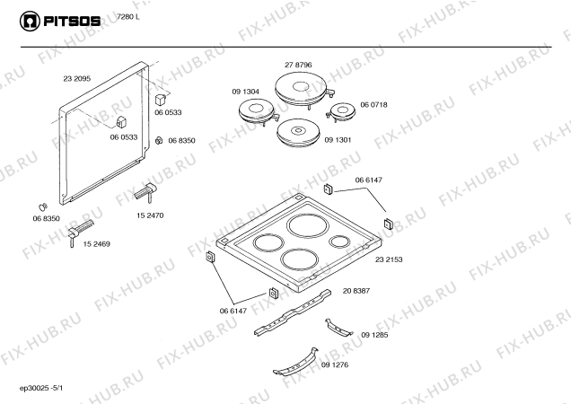 Схема №1 7280L с изображением Переключатель для духового шкафа Bosch 00060326