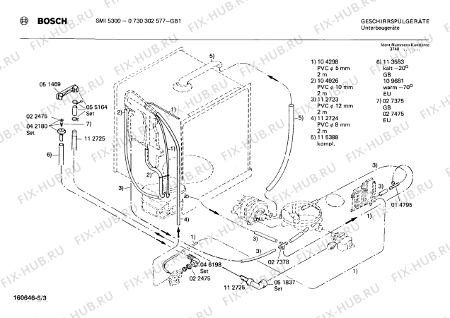 Взрыв-схема посудомоечной машины Bosch 0730302577 SMI5300 - Схема узла 03