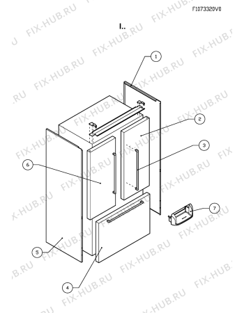 Взрыв-схема холодильника Whirlpool KRFD9025 (F090448) - Схема узла