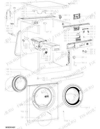 Схема №2 AWC 7103 D с изображением Ручка (крючок) люка для стиралки Whirlpool 481010778003