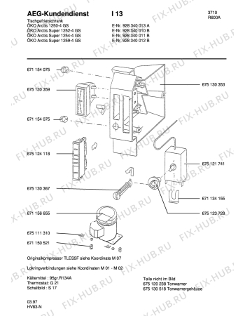 Взрыв-схема холодильника Aeg ARC1252-4 GSGB - Схема узла Freezer cooling system