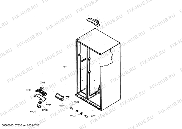 Схема №9 SK525264 с изображением Крышка для холодильника Bosch 00474843