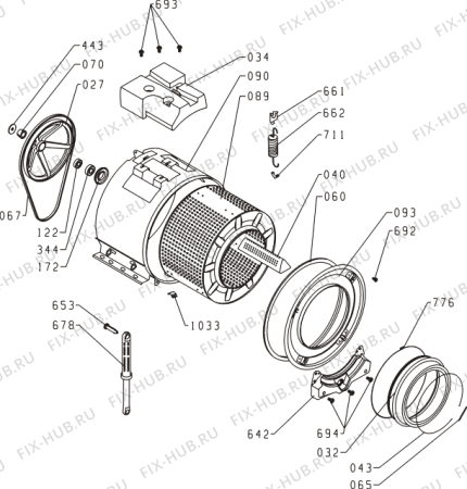 Взрыв-схема стиральной машины Gorenje WA63101 (181667, PS33/10A) - Схема узла 06