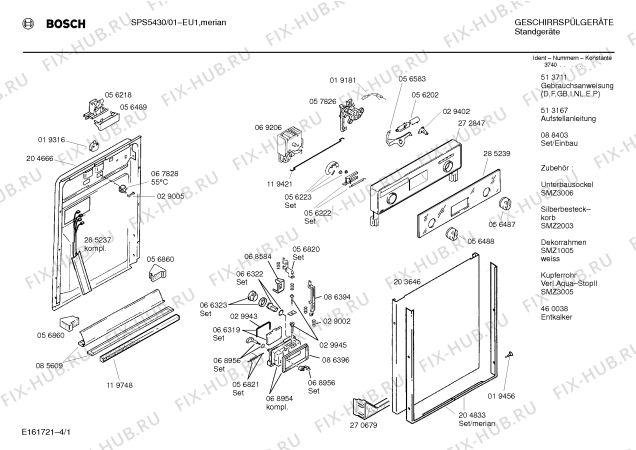 Схема №2 SPS5430 с изображением Панель для посудомойки Bosch 00285239